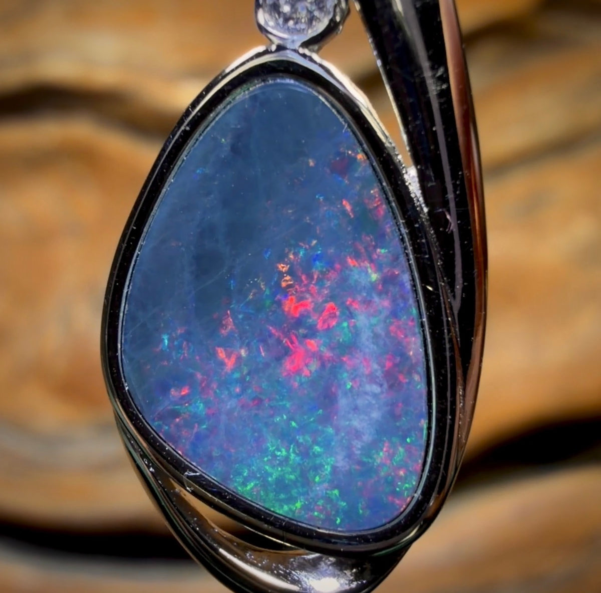 Sterling Silver - Queensland Boulder Opal Doublet Pendant