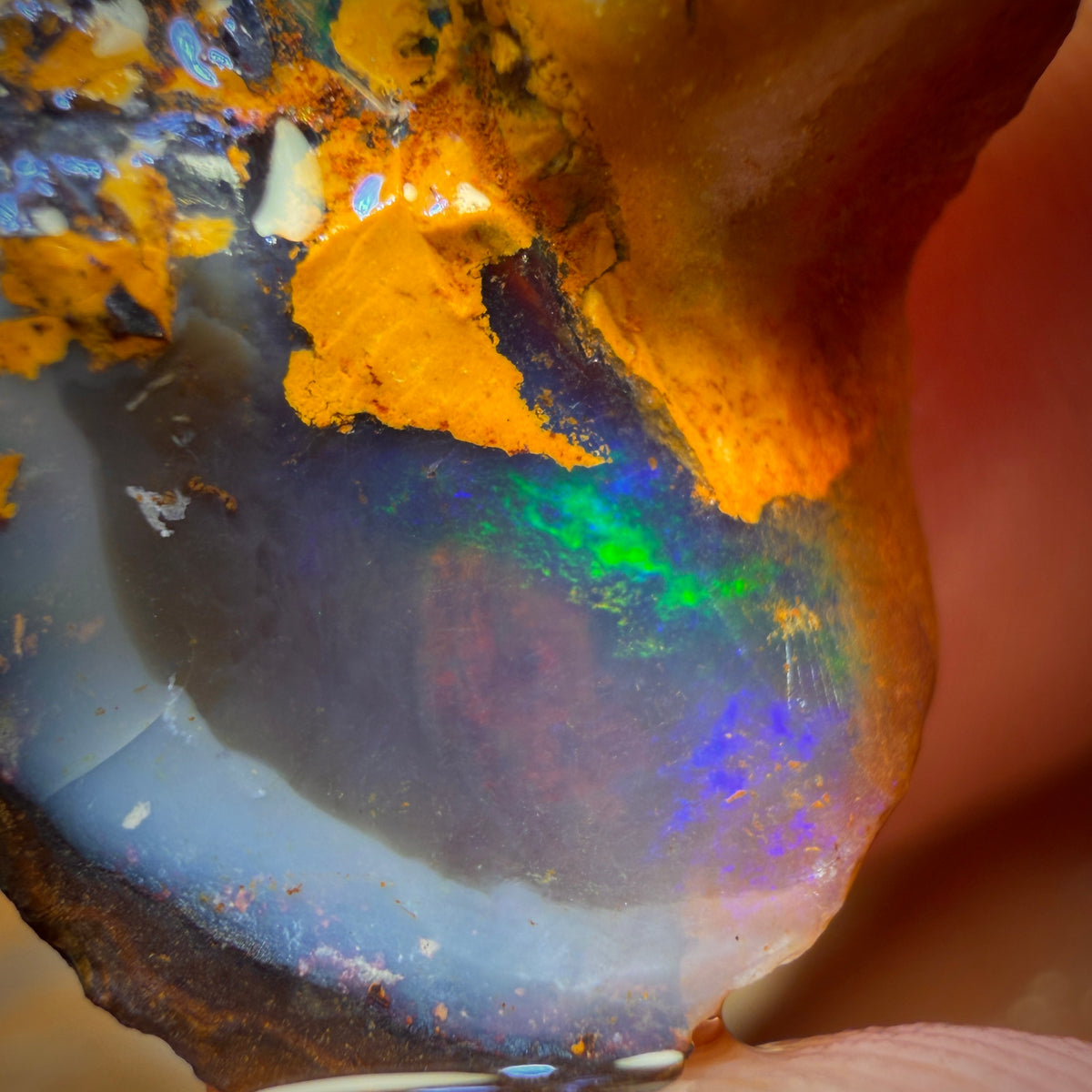 20.1cts - Wow! Partial Yowah Nut Crystal Centre Opal Rough Piece