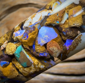 136.4cts - Vial of Australian Boulder Opal Rough from Yowah