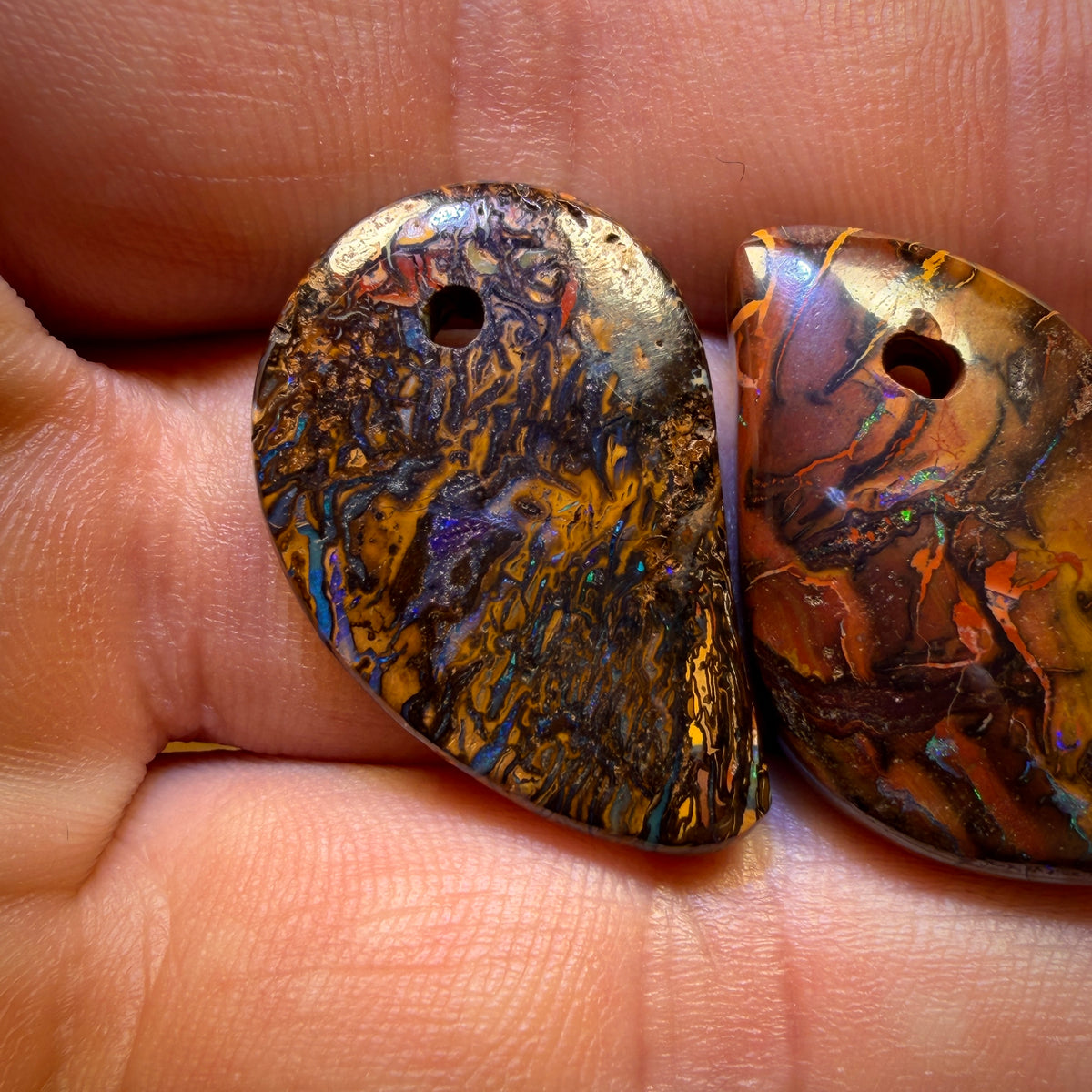 50.9cts - 3x Drilled Queensland Boulder Opals. BARGAIN Wholesale Parcel