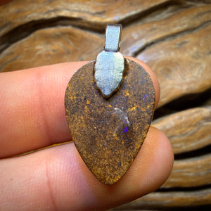 50% Off Card! Solid Queensland Boulder Opal Pendant