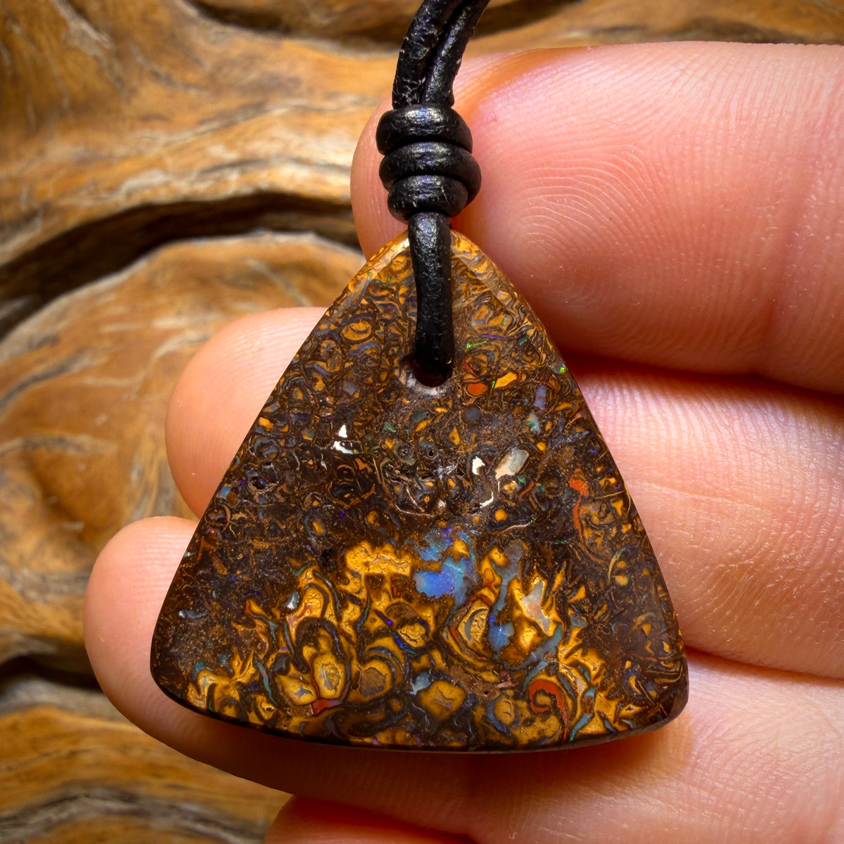 Roadshow Wildcard!             30 x 29mm - Drilled Tribal Queensland Boulder Opal Necklace