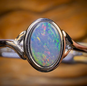 Sterling Silver - Queensland Boulder Opal Doublet Ring