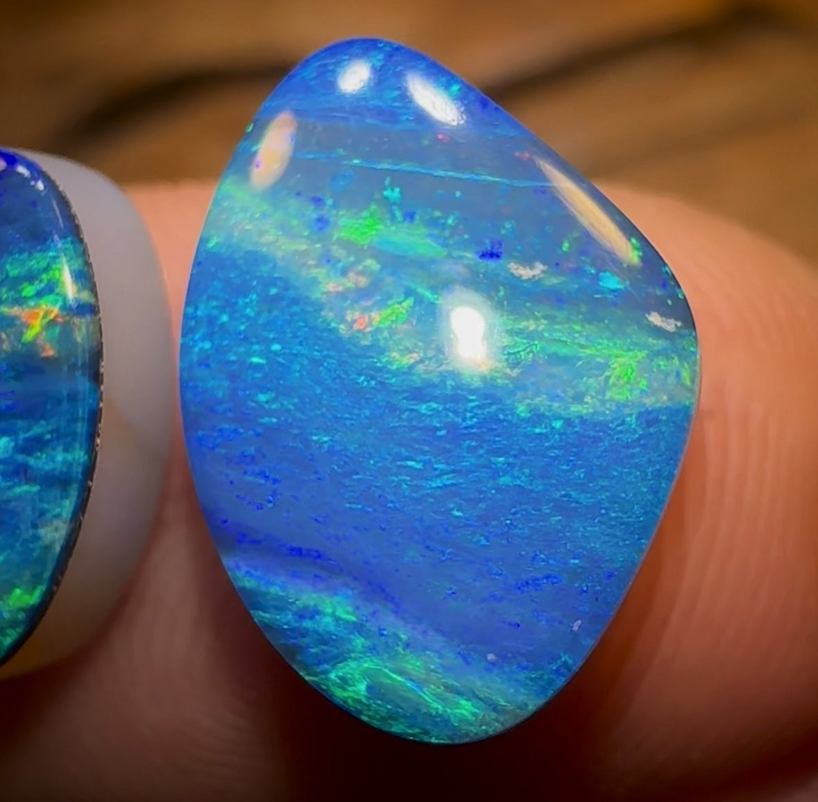 8.5cts - My favourite “Water Worlds” Lightning Ridge Opal Doublet Pair OLD SCHOOL
