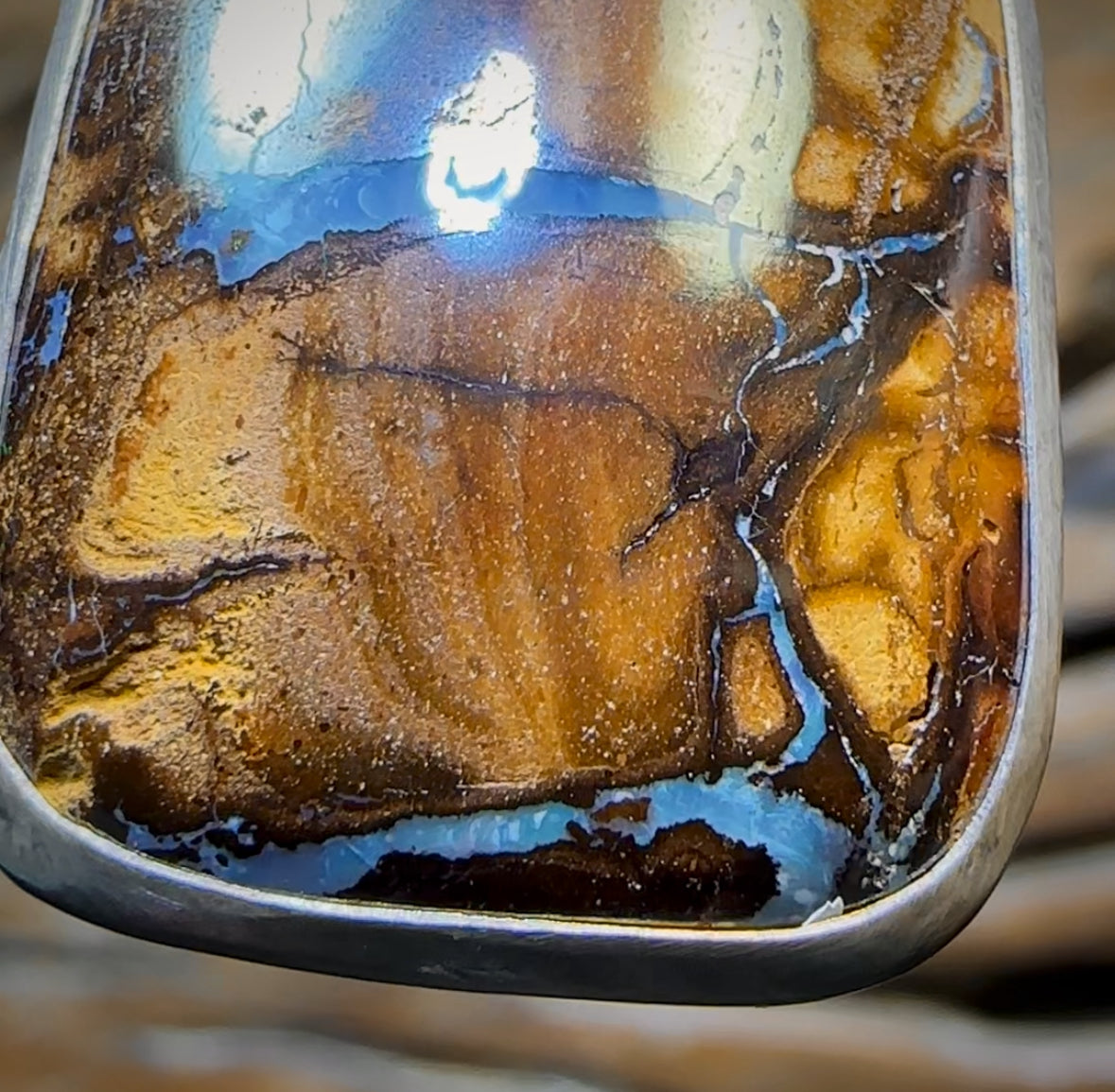 Sterling Silver - Queensland Boulder Opal UNISEX Pendant