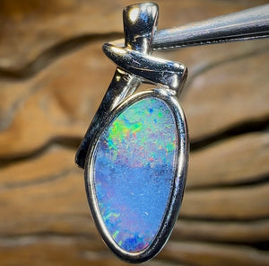 Sterling Silver - WHOLESALE 9 PIECE PARCEL of Australian Boulder Opal Doublet Pendants