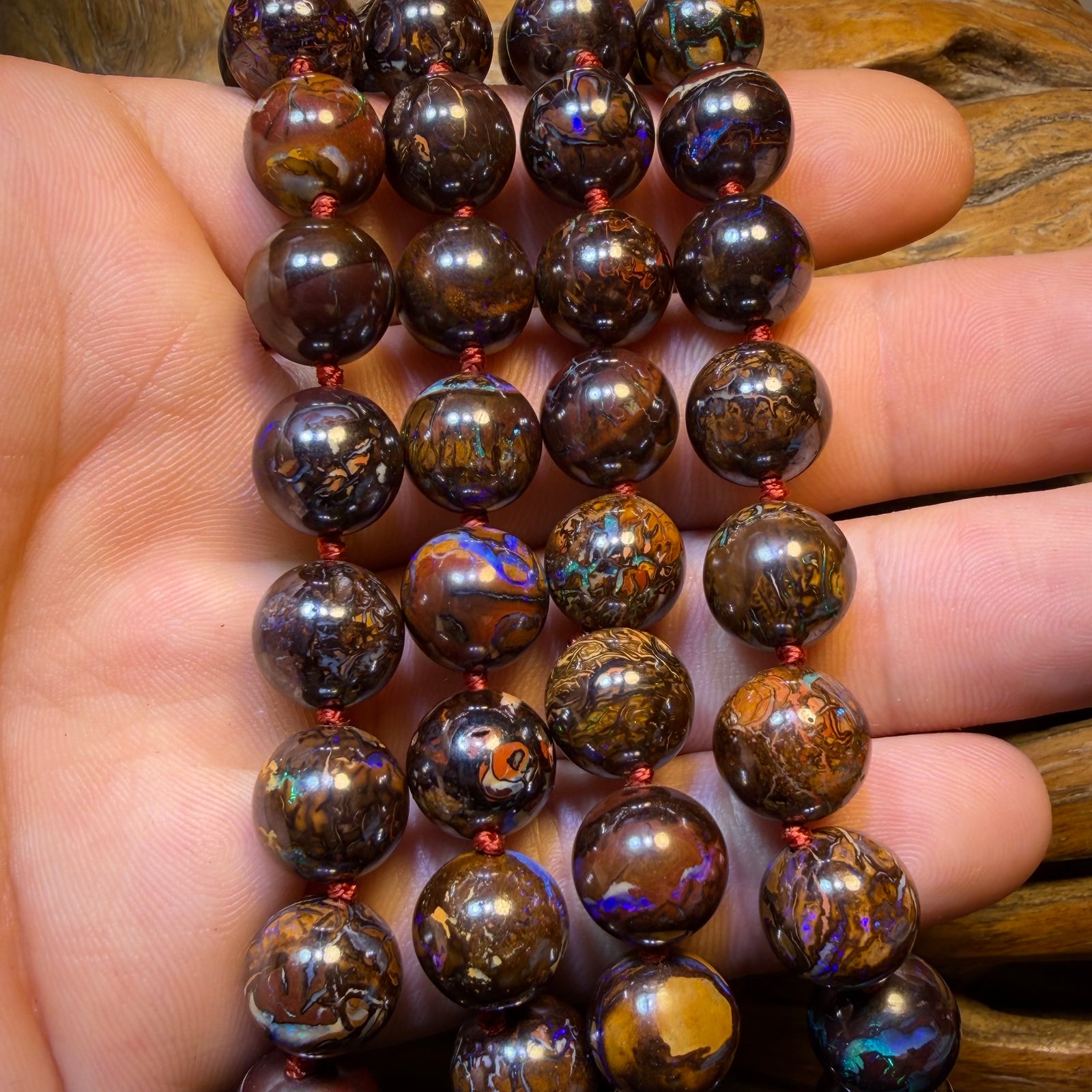 AAA 10 x 10mm Drilled Tribal Boulder Opal Bead Necklaces. BULK LISTING Multiple available