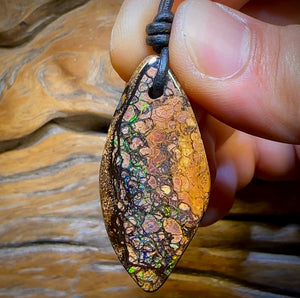 42 x 20mm - Drilled Australian Tribal Boulder Opal Necklace