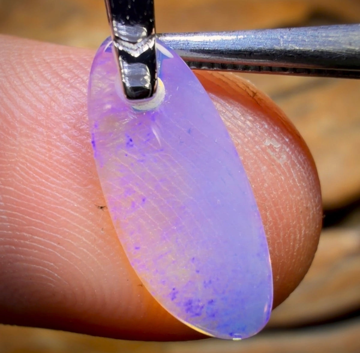 Sterling Silver - South Australian Solid Crystal Opal Pendant