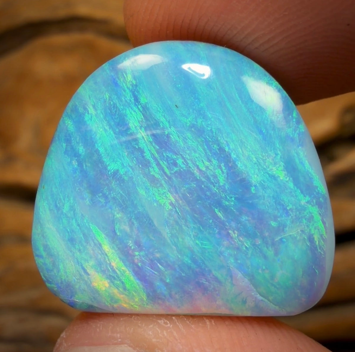 38.1cts - Best Scandinavian /Aka Ice Blue GEM Queensland Boulder Seam Opal