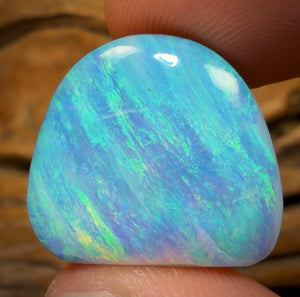 38.1cts - Best Scandinavian /Aka Ice Blue GEM Queensland Boulder Seam Opal