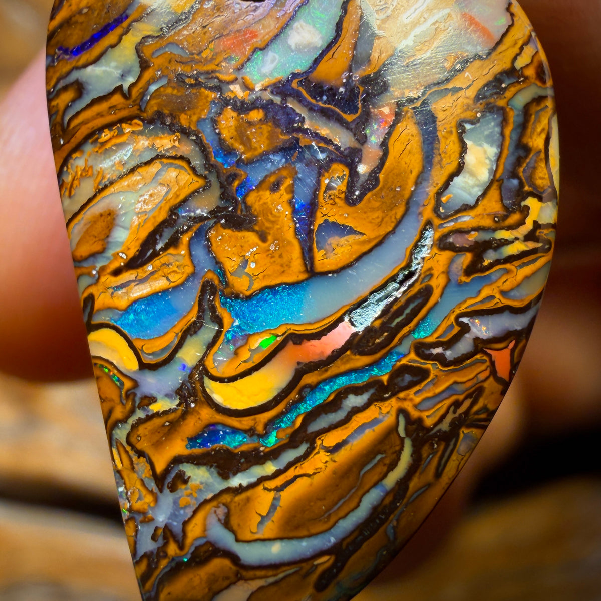 28 x 17mm - Drilled Epic Tribal Queensland Boulder Opal Necklace