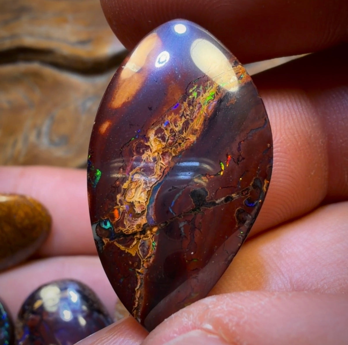 🔒 86.6cts - 5x Australian Tribal Boulder Opal’s. Wholesale Dealers Parcel