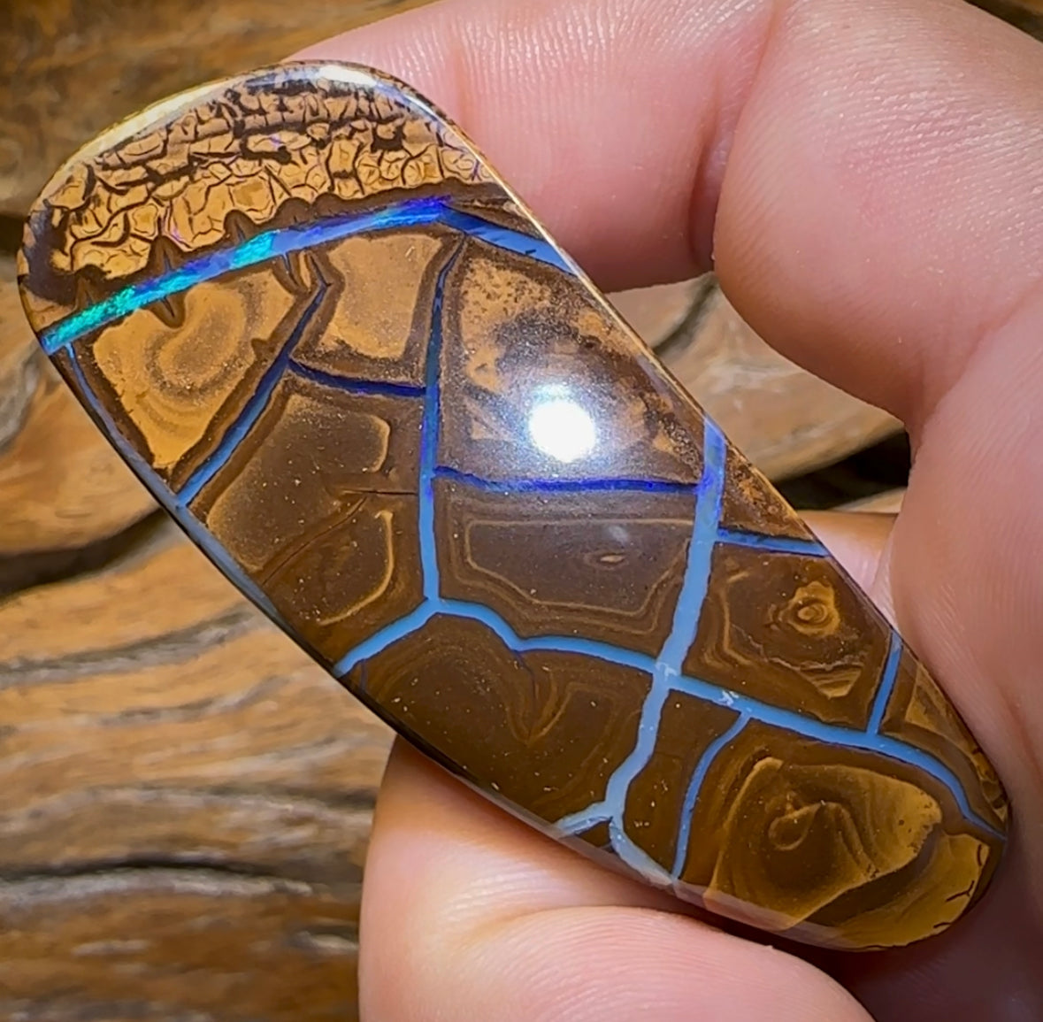 163.1cts - Australian Boulder Seam Opal from Winton - Opal Whisperers
