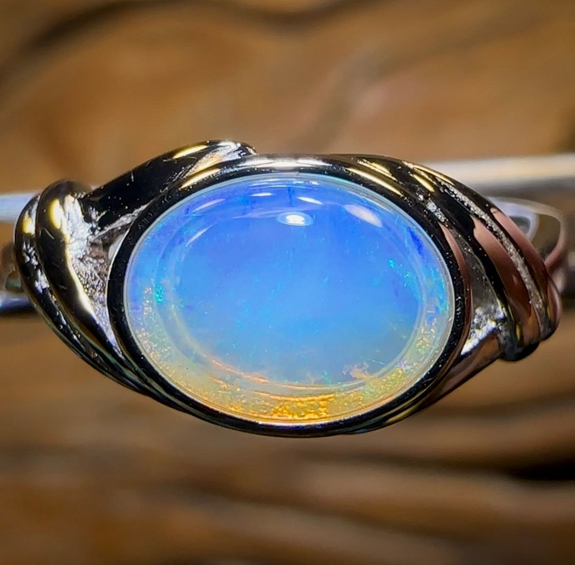 Sterling Silver - South Australian Crystal Opal Ring - Opal Whisperers