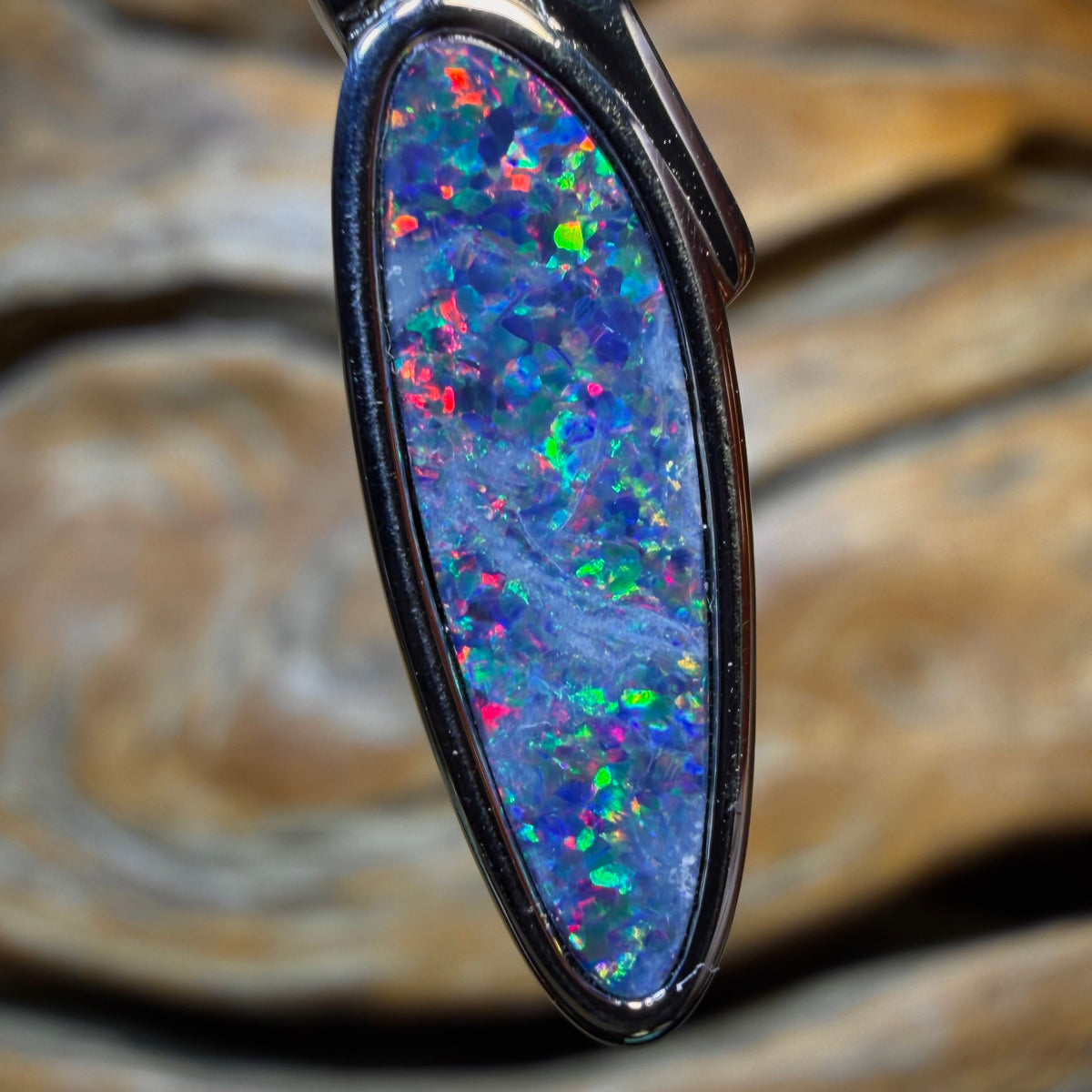 Sterling Silver - Queensland Boulder Opal Doublet Pendant
