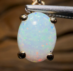 10k Gold “Value” - Solid South Australian Opal Pendant Claw set - Opal Whisperers