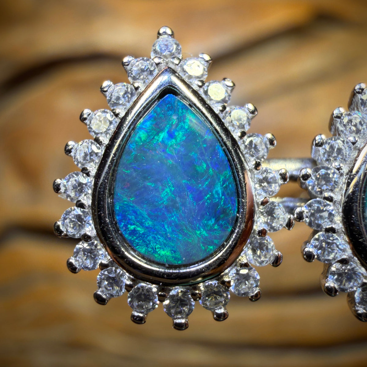 Sterling Silver - Australian Boulder Opal Doublet Stud Earrings