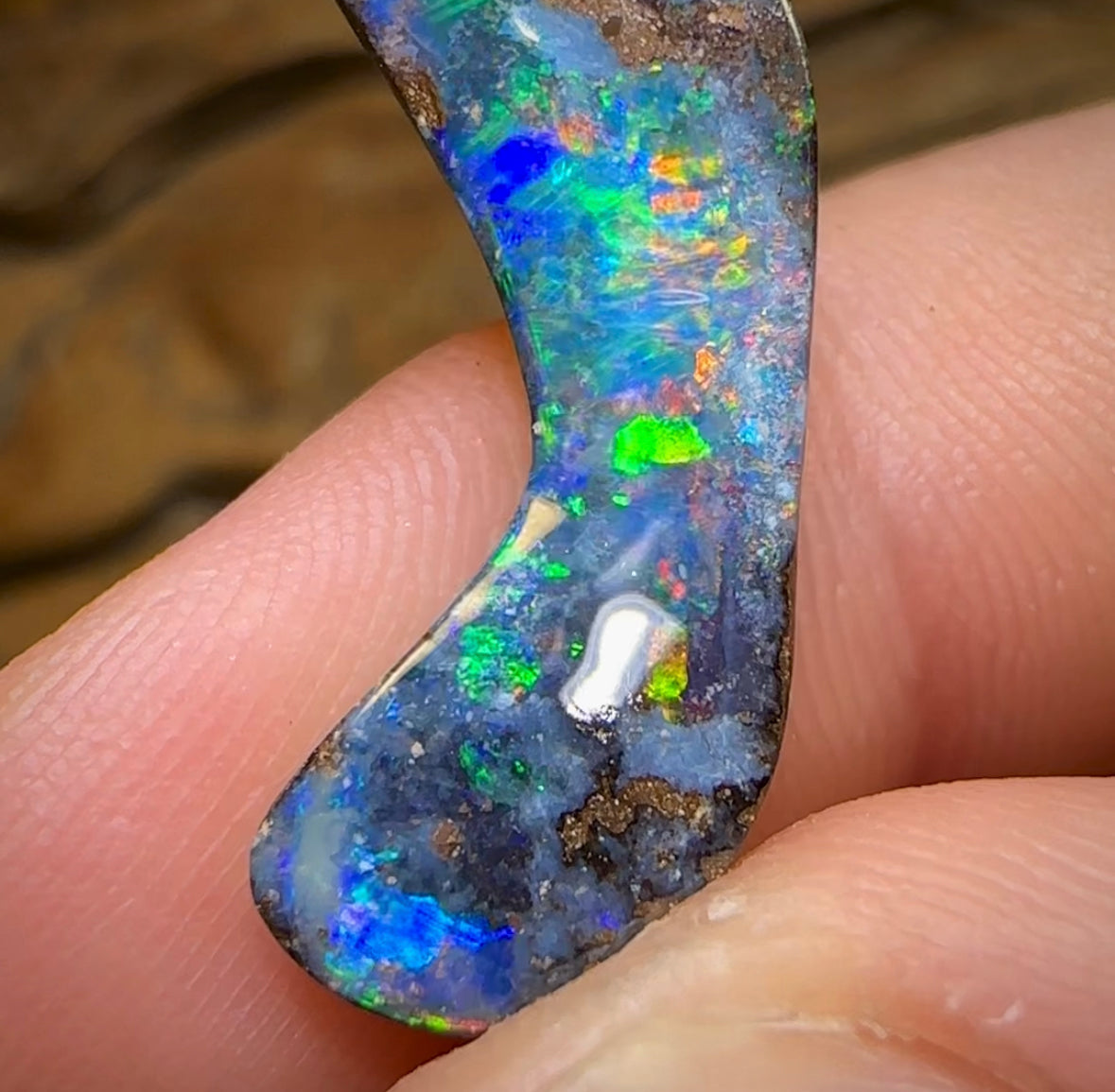 12.6cts - What happened? Australian Boulder Opal. Heritage Collection - Opal Whisperers