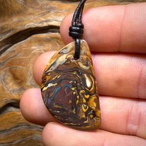 35 x 22mm - Drilled Tribal Queensland Boulder Opal Necklace