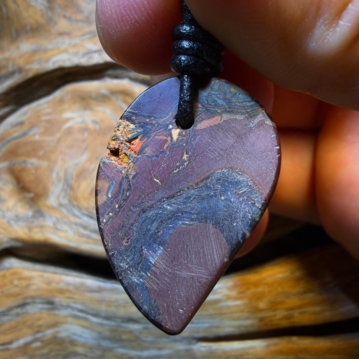 29 x 20mm - “OutaSpace”Drilled Tribal Queensland Boulder Opal Necklace
