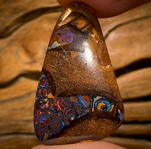 18.2cts - “Swoosh” Double Sided Yowah Nut Conglomerate Opal Bargain