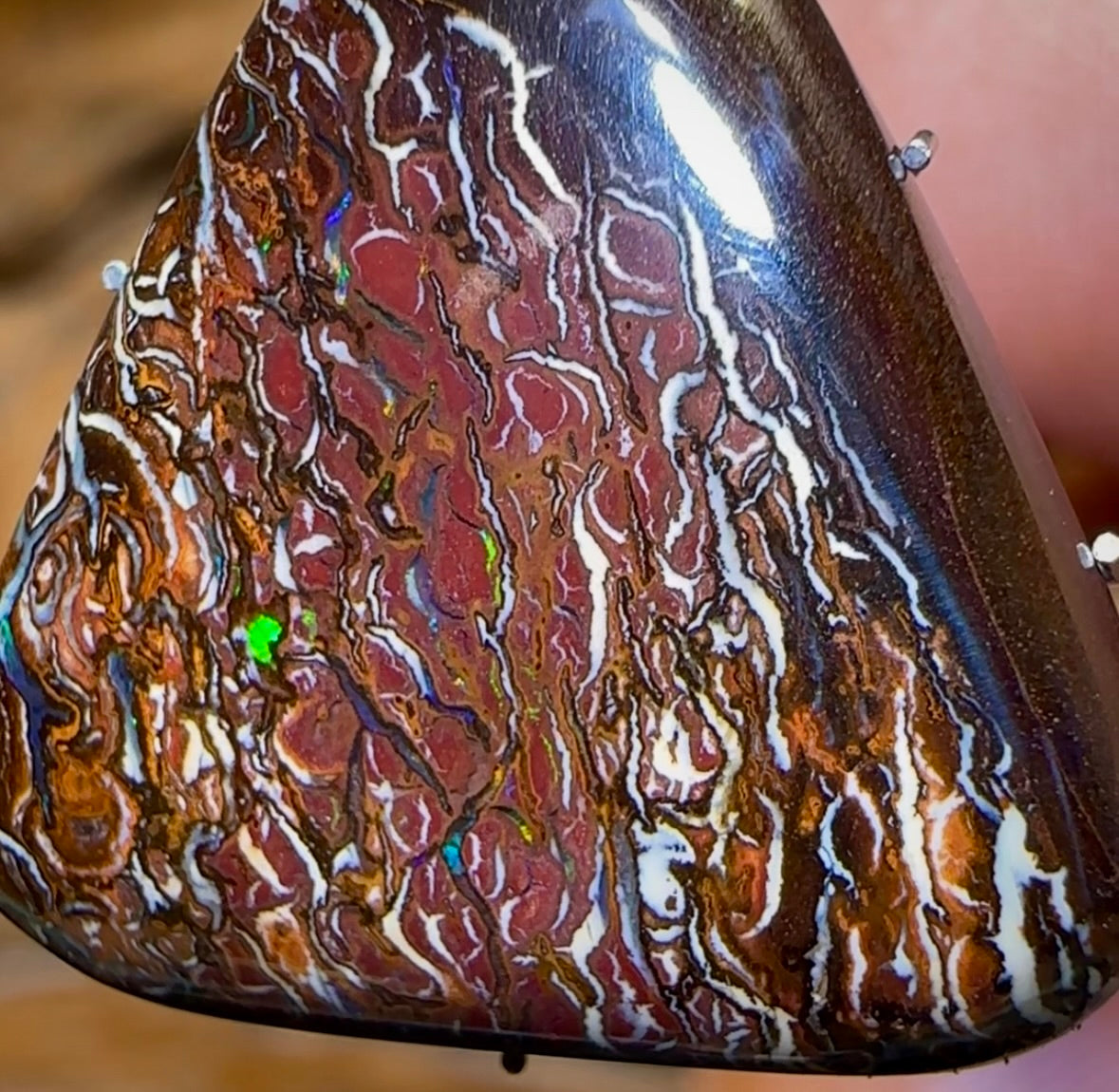 16.4cts - Great Tribal Pattern Queensland Boulder Opal - Opal Whisperers
