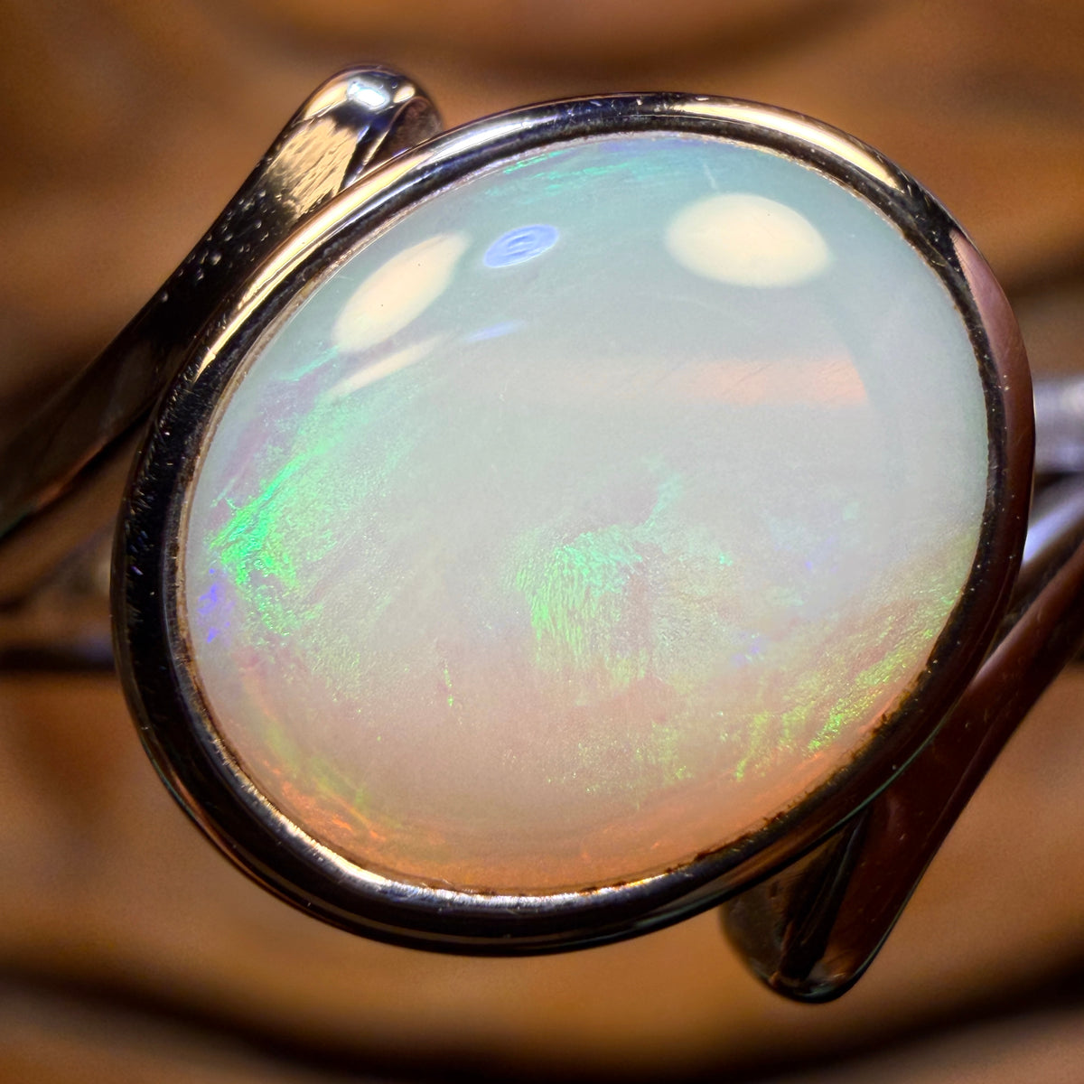 Sterling Silver - South Australian White Opal Ring