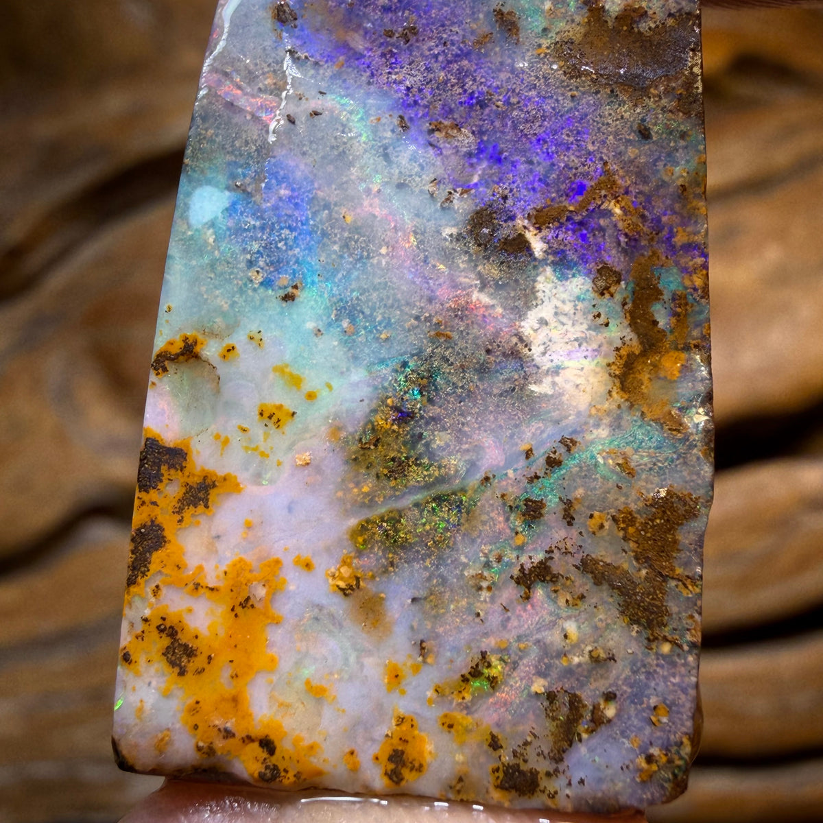 HDW 95.7cts - Queensland Boulder Seam Opal Rough Piece. Natural Split