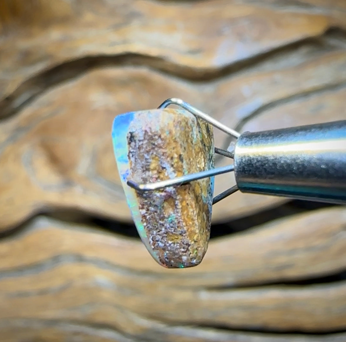 3.6cts - Solid Ice Blue Pipe Australian Boulder Opal Crystal - Opal Whisperers