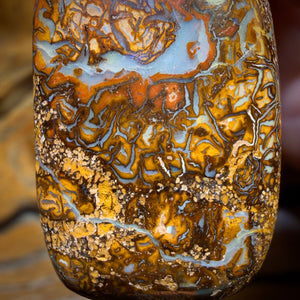 30 x 21mm - Gebohrte Tribal Queensland Boulder Opal Kette