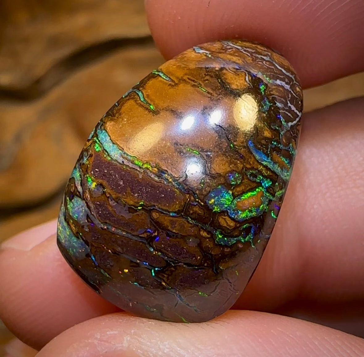 27.8cts - Yowah Nut Tribal Opal. Australian Boulder Opal - Opal Whisperers