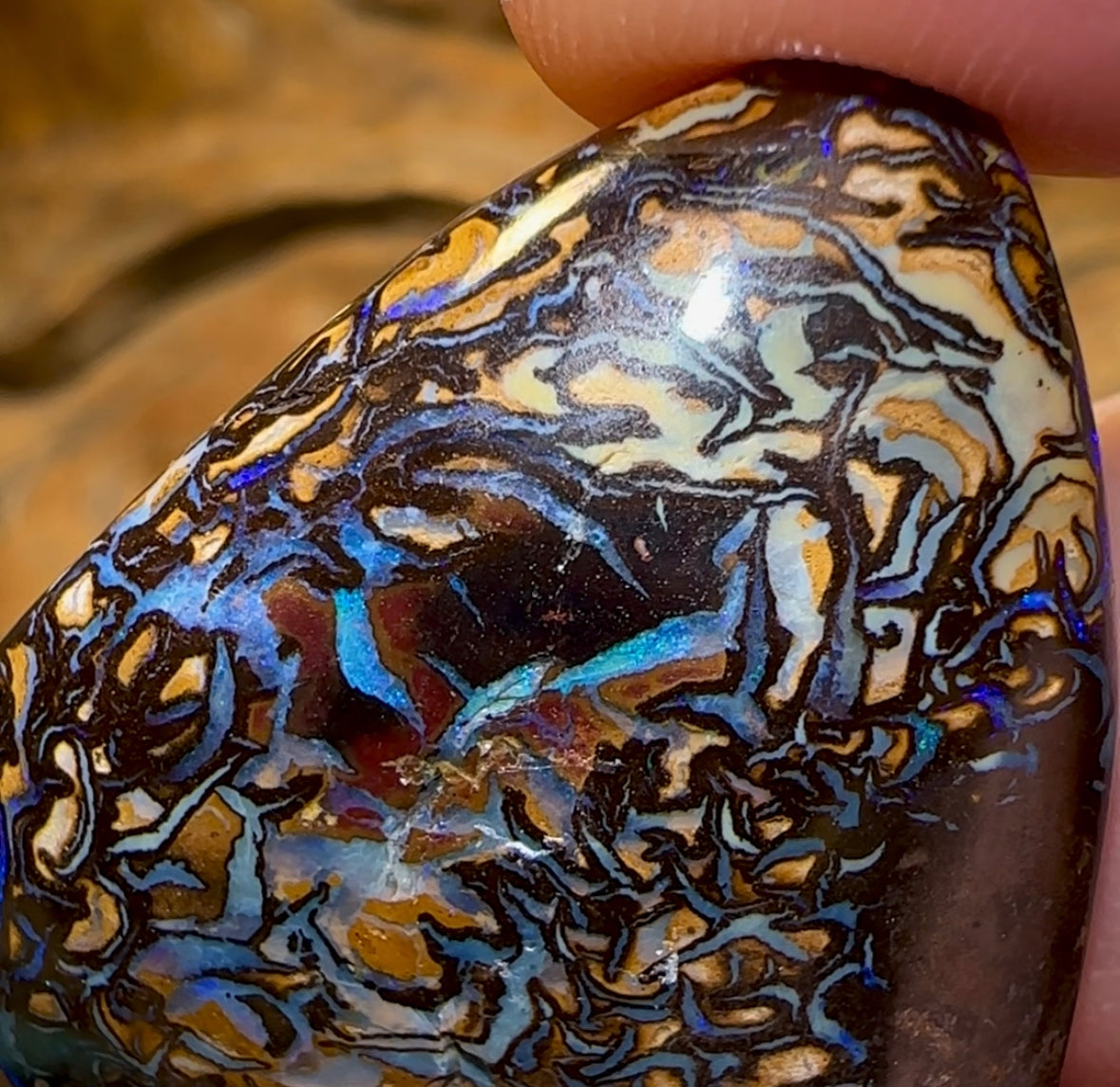 84.3cts - Queensland Boulder Tribal Opal. Double Sided Heavily Discounted - Opal Whisperers