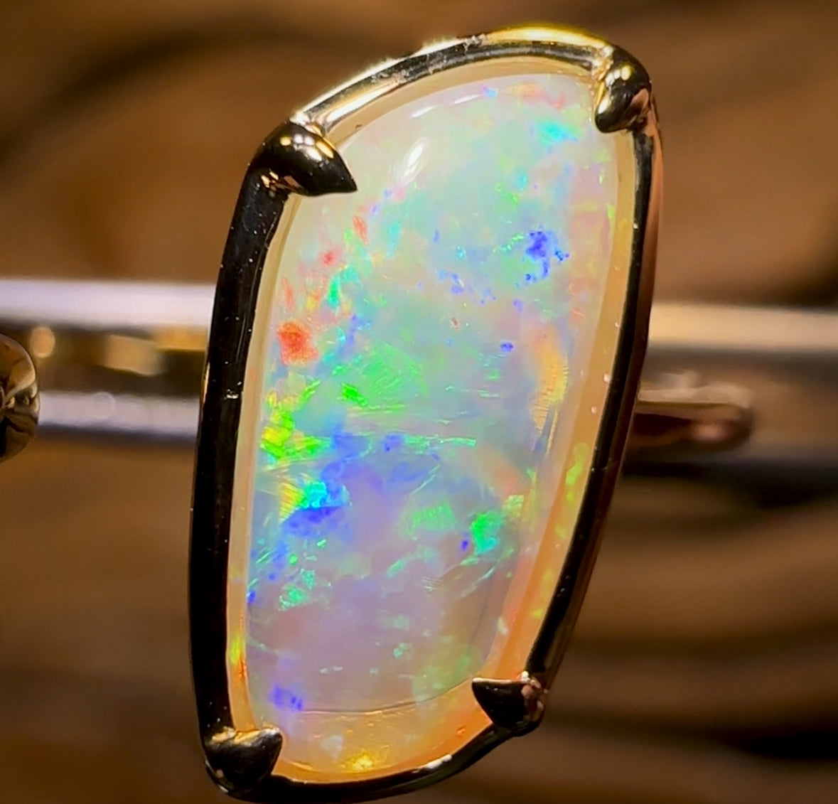 14k Gold - Solid South Australian Crystal Opal Ring
