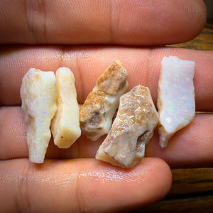 🔨 AUCTION 🔨 44.5cts - 5x South Australian White Opal Rough Parcel
