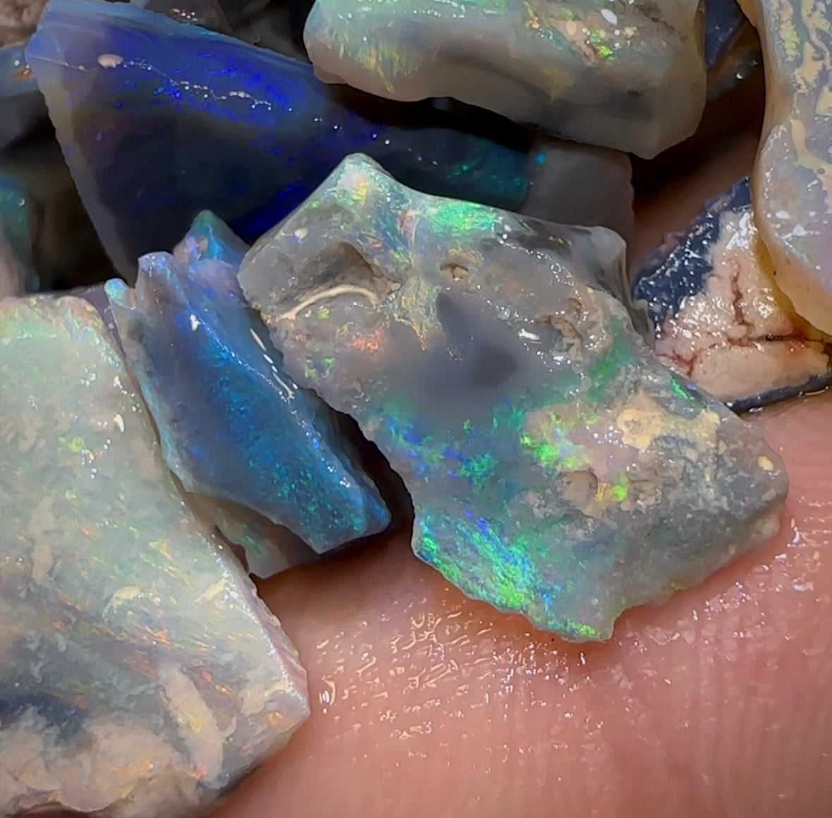 125.3cts - 30+ Lightning Ridge Crystal, Dark and Black Opal Rough Parcel - Opal Whisperers