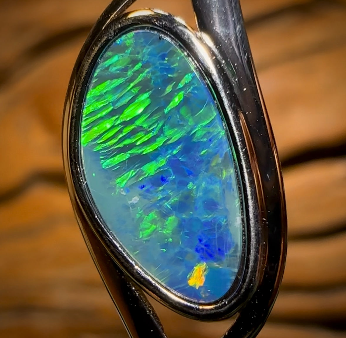 Sterling Silver - Queensland Boulder Opal Doublet Pendant HALF PRICE BARGAIN