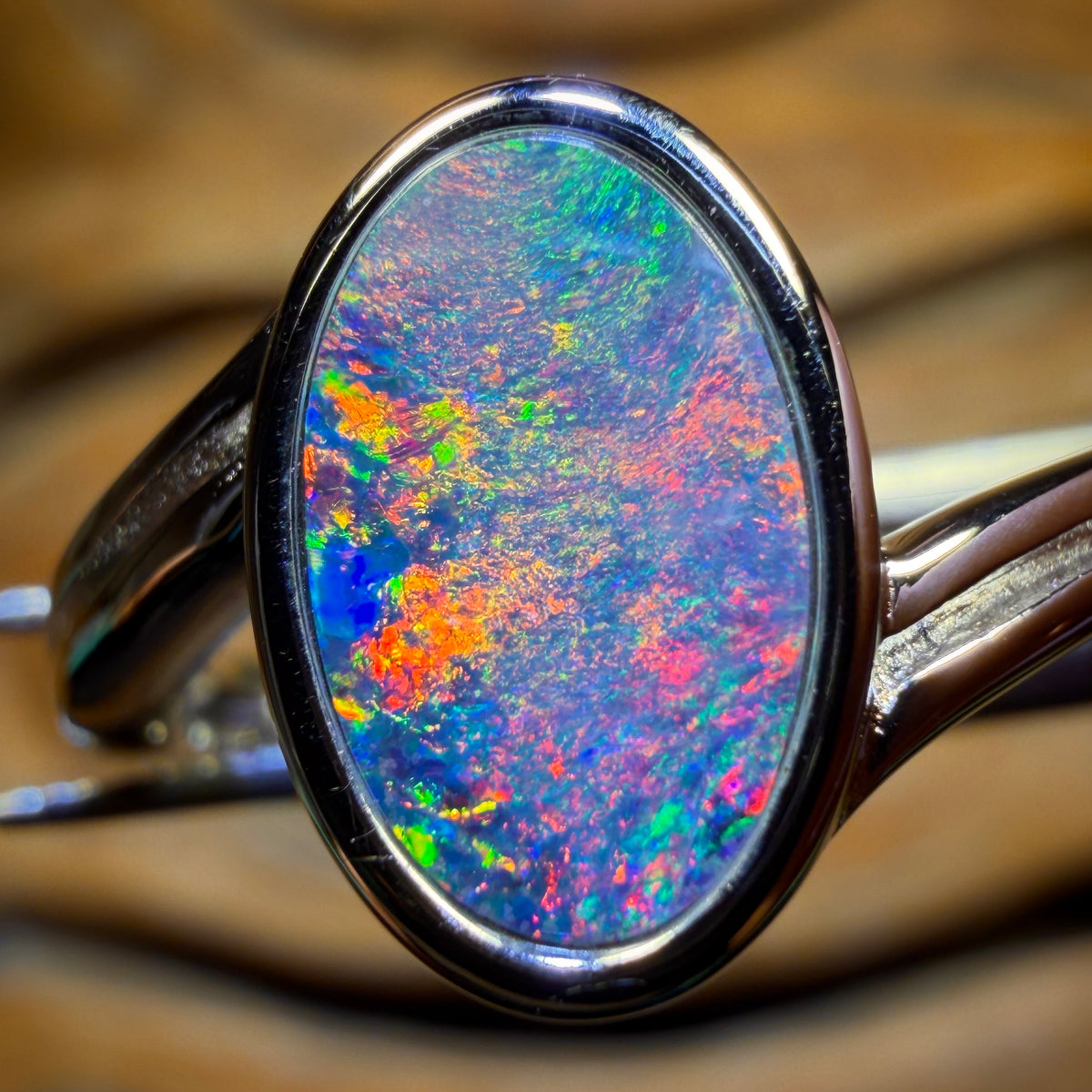 Sterling Silver - Queensland Boulder Opal Doublet Ring