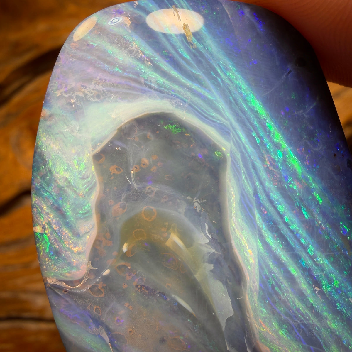 109.4cts - “Wave Break” Huge Australian Boulder Seam Opal. Top Reef Pattern Picture Stone