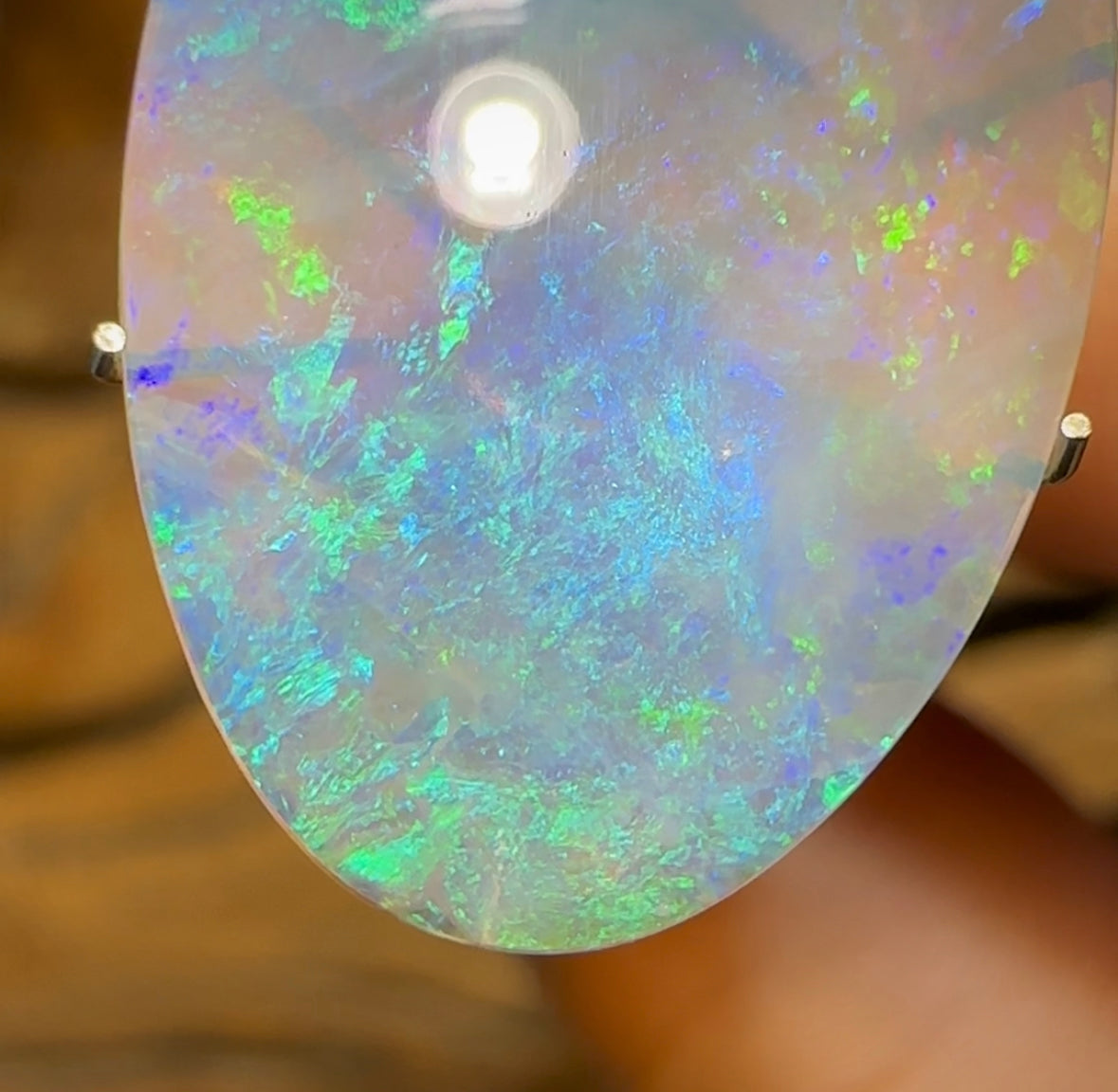 7.3cts - Australian Semi Black Crystal Opal from Lightning Ridge - Opal Whisperers