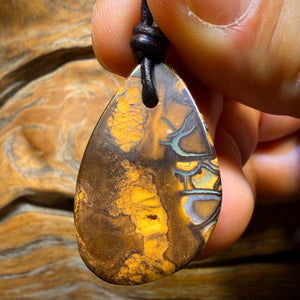 33 x 21mm - Drilled Awesome Tribal Queensland Boulder Opal Necklace