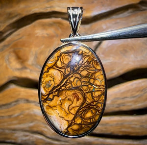 Sterling Silver - Tribal Queensland Boulder Opal Pendant BARGAIN