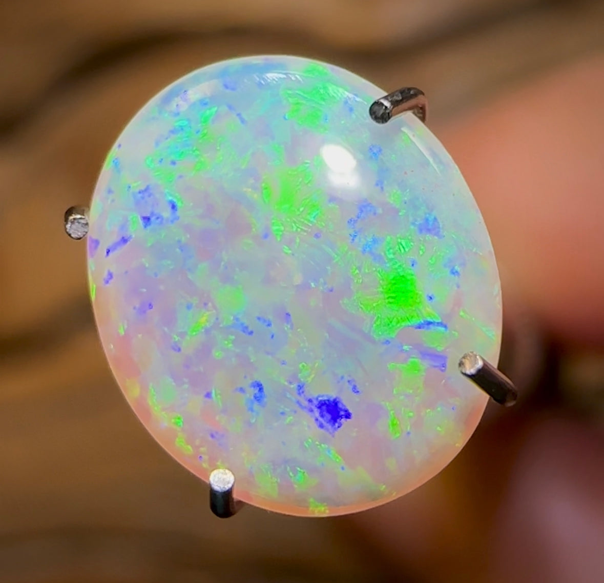 0.9cts - Lightning Ridge Crystal Opal. Double Sided - Opal Whisperers