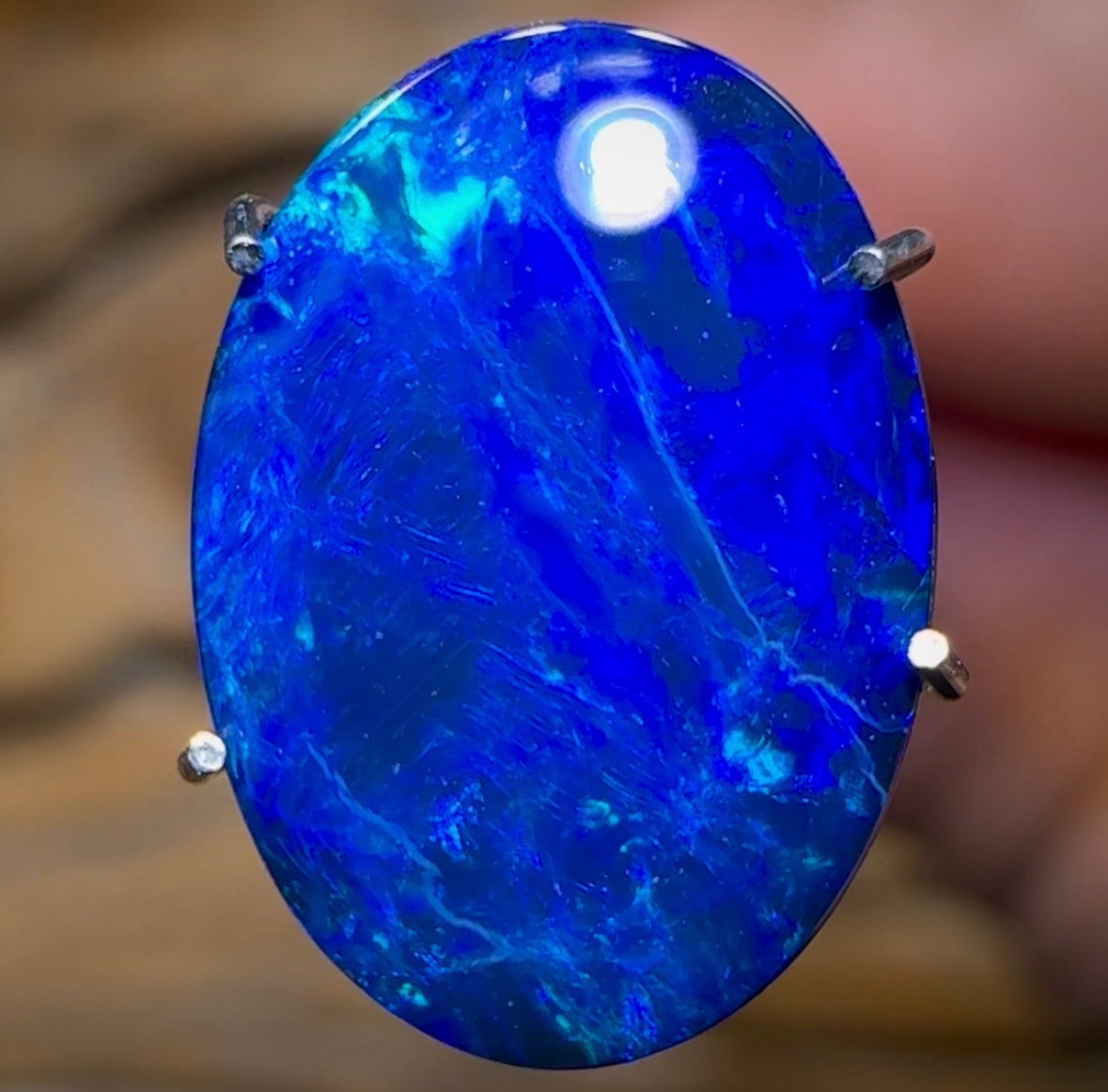 2.1cts - Lightning Ridge Black Opal Doublet - Opal Whisperers