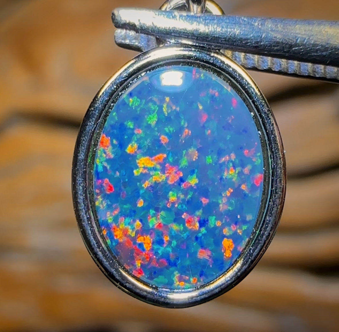 “Classic” Sterling Silver - Queensland Boulder Opal Doublet Pendant