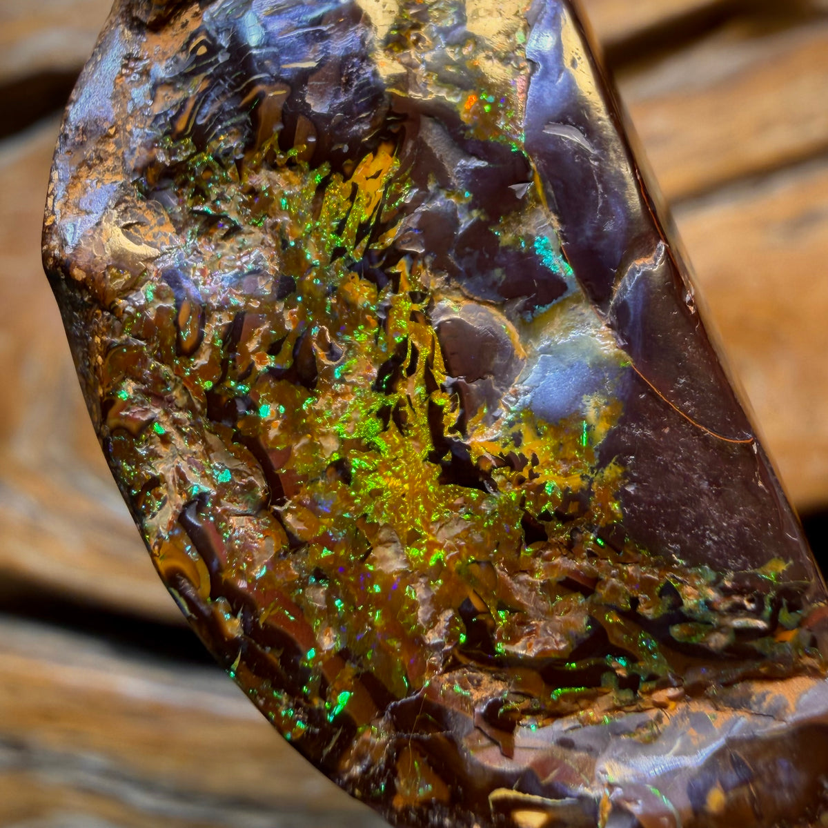 79.8cts - “Gold Finger” Yowah Nut Opal. Natural Split