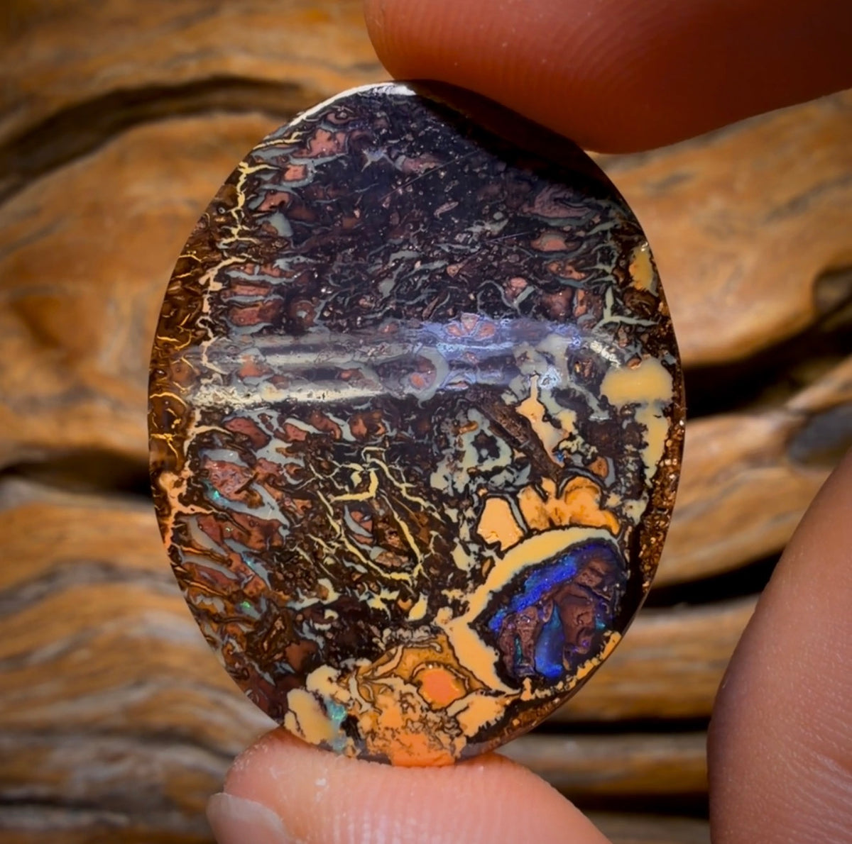 38.5cts - TOP Tribal Australian Boulder Opal from Koroit