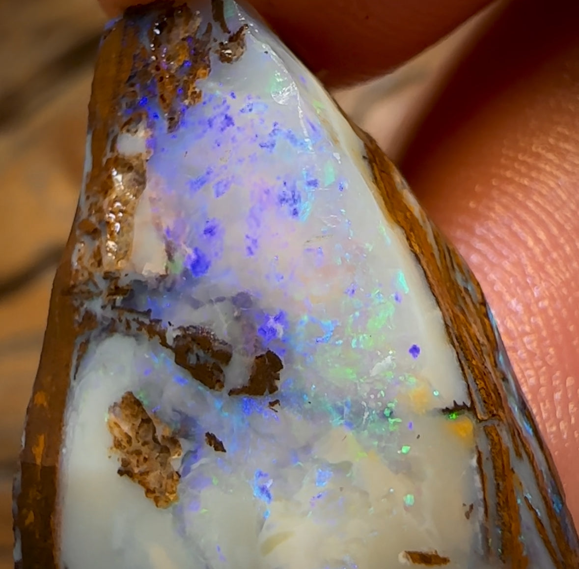 24.1cts - Queensland Boulder Opal Preform Rub. Double Sided!