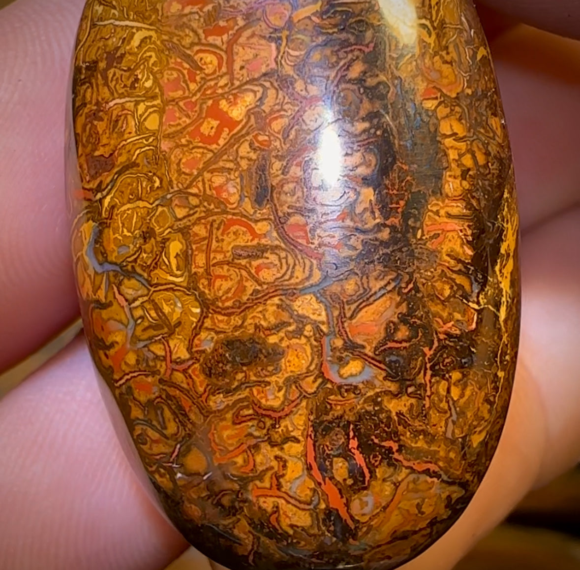 🔨 AUCTION 🔨 No Reserve 40 x 24mm - Drilled Boulder Opal Pendant w/ Eco Friendly Vegan Cord