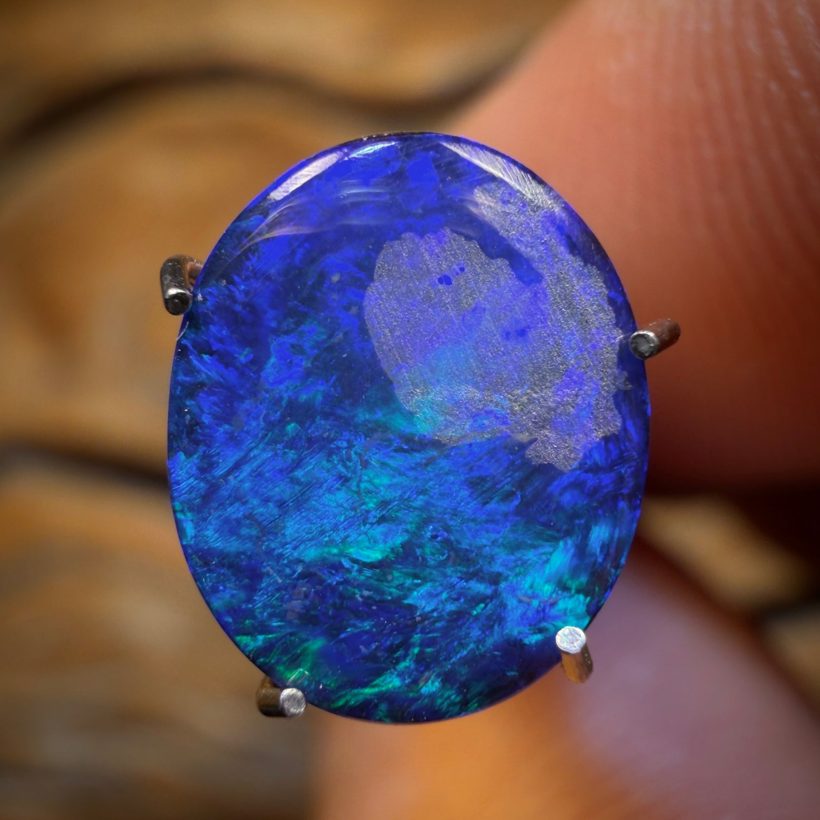 Auction 1.7cts - Australian Boulder Opal Doublet. RECUTTERS DELIGHT